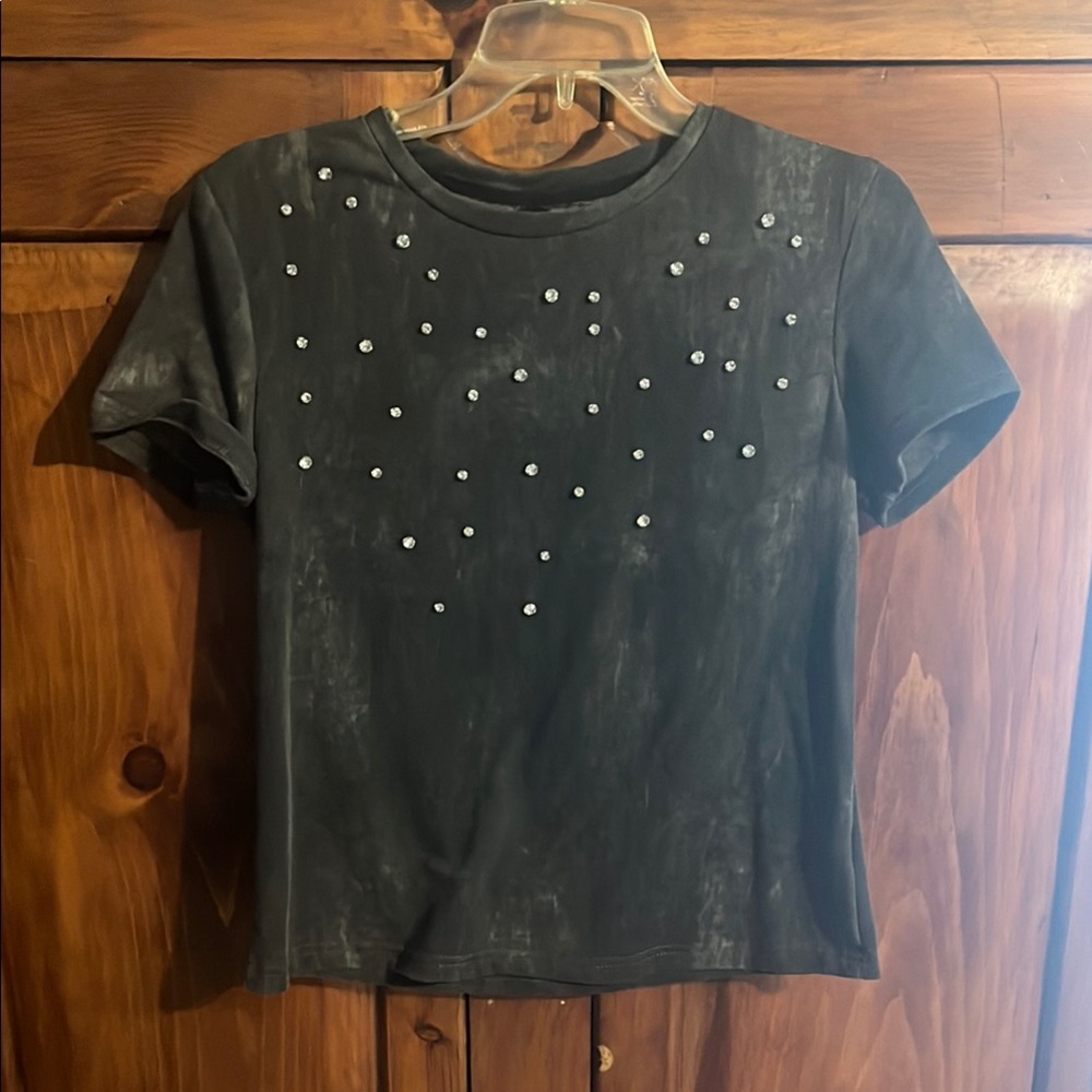 Embellished Black T-Shirt